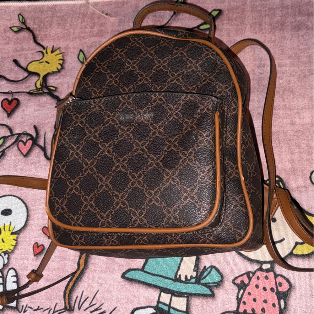 Nine West Brown Patterned Backpack - image 1